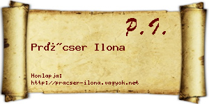 Prácser Ilona névjegykártya