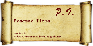 Prácser Ilona névjegykártya